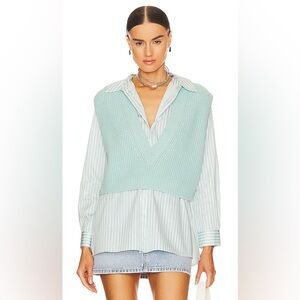 Alice + Olivia Light Blue V-Neck Sweater Vest size M NWOT.